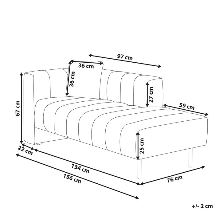 Beliani-LANNILS-Chaise longue-Gebroken wit-Linkszijdig-Vegan kunstleer