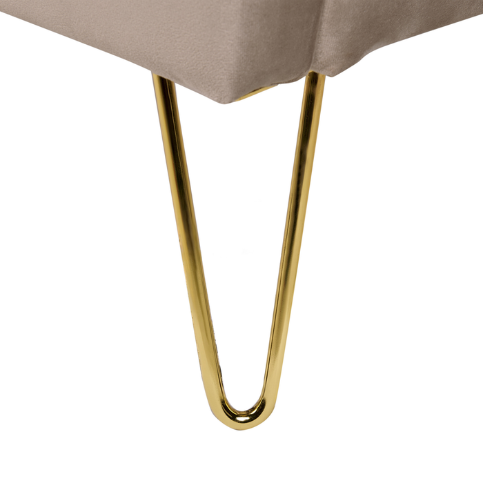 Beliani - AMBILLOU - Tweepersoonsbed - Taupe - 140 x 200 cm - Fluweel