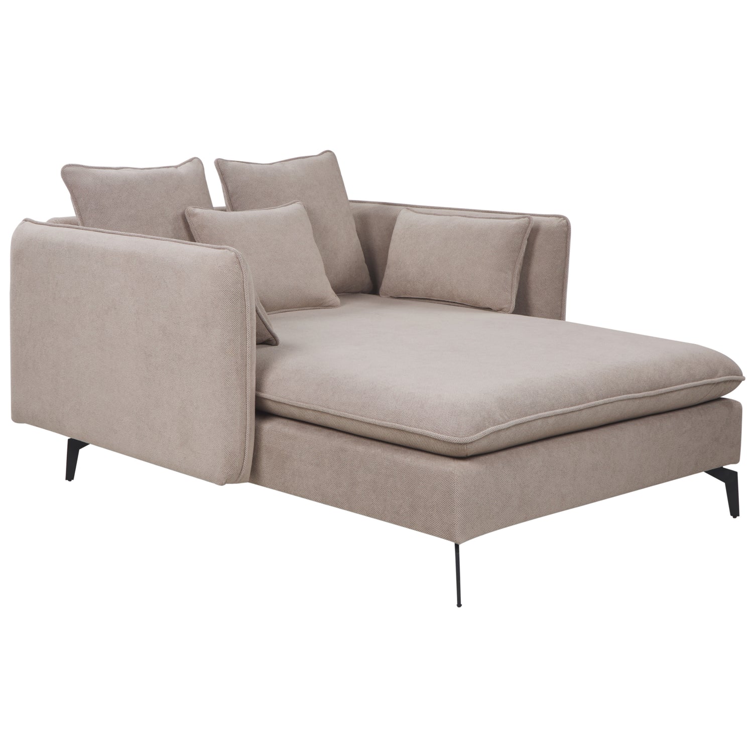 Beliani - CHARMES - Chaise Longue - Taupe - Polyester