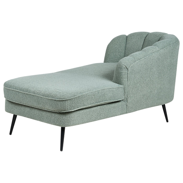 Beliani - ALLIER - Chaise longue - Groen - Linkerzijde - Bouclé