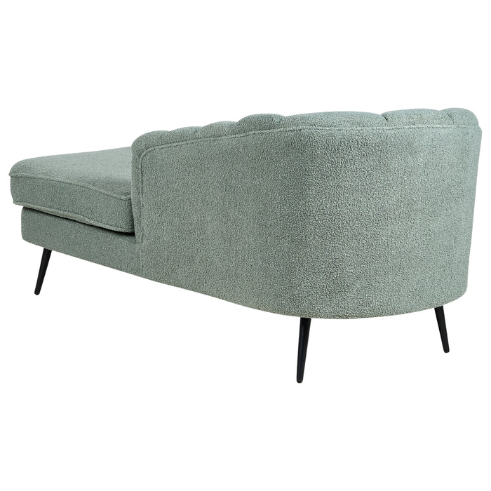 Beliani - ALLIER - Chaise longue - Groen - Linkerzijde - Bouclé