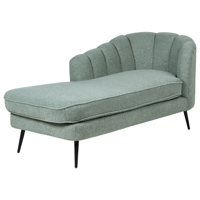 Beliani - ALLIER - Chaise longue - Groen - Rechterzijde - Bouclé