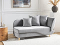 Beliani-MERI II-Chaise longue opberg-Lichtgrijs-Rechterzijde-Fluweel