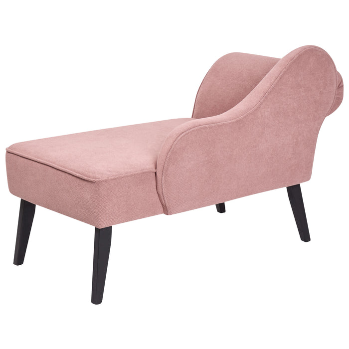 Beliani - BIARRITZ - Chaise longue - Roze - Linkerzijde - Polyester