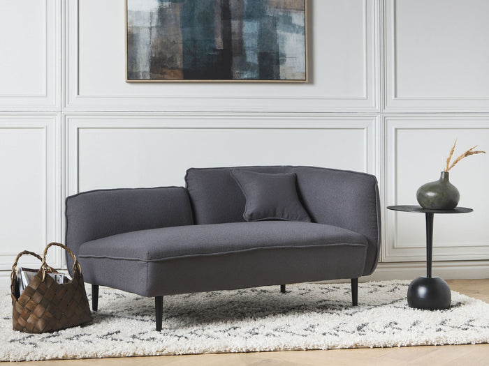 Beliani - CHEVANNES - Chaise longue - Donkergrijs - Bouclé