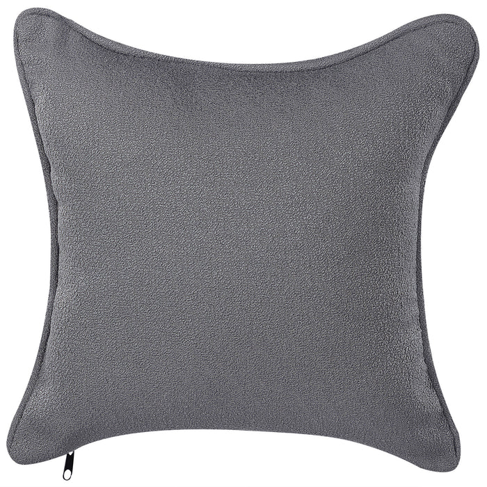 Beliani - CHEVANNES - Chaise longue - Donkergrijs - Bouclé