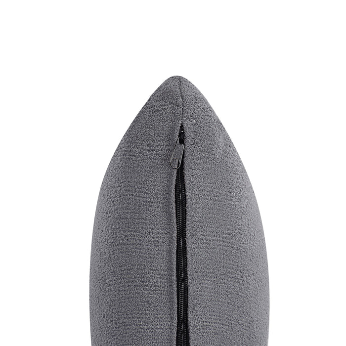 Beliani - CHEVANNES - Chaise longue - Donkergrijs - Bouclé