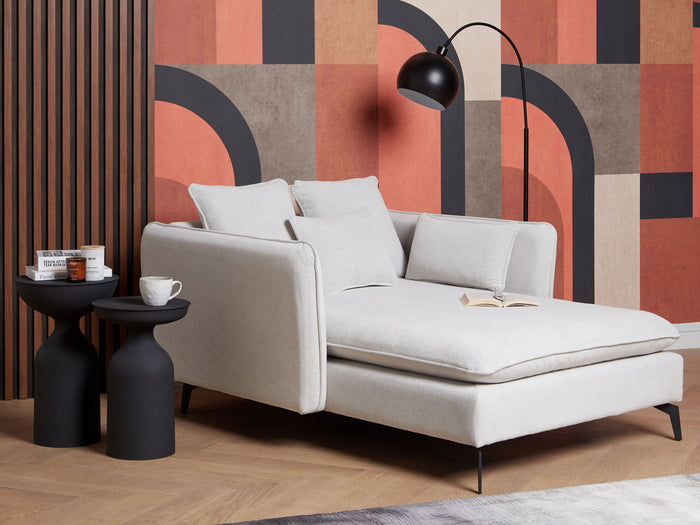 Beliani - CHARMES - Chaise Longue - Lichtbeige - Polyester