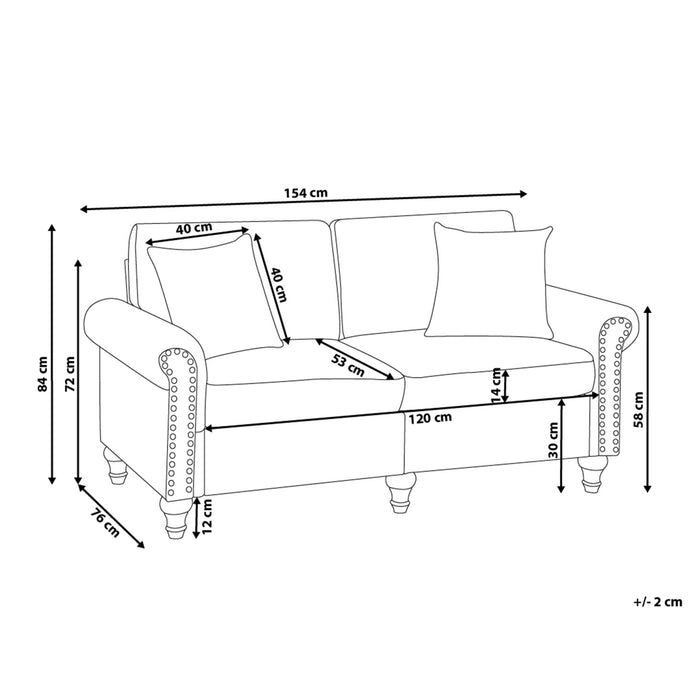 Beliani - GINNERUP - Tweezitsbank - Gebroken wit - Polyester