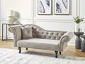 Beliani - LATTES II - Chaise longue - Taupe - Linkerzijde - Fluweel