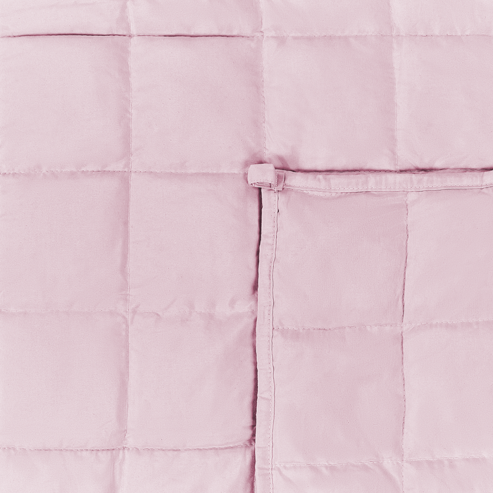 Beliani-NEREID-Verzwaringsdeken-Pastelroze-120 x 180 cm-Polyester