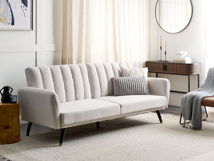 Beliani - VIMMERBY - Slaapbank - Beige - Polyester