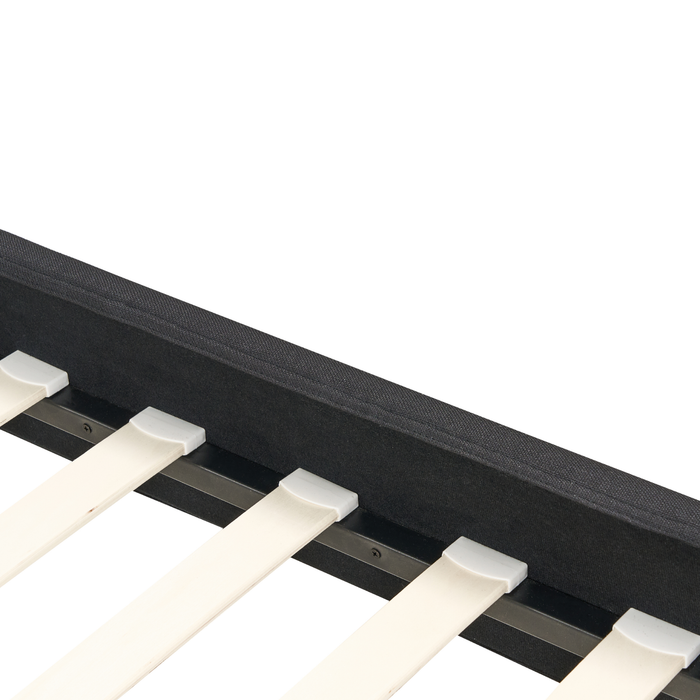 Beliani - FITOU - Tweepersoonsbed - Zwart - 140 x 200 cm - Polyester