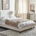 Beliani-ROANNE-Tweepersoonsbed-Lichtbeige-140 x 200 cm-Polyester