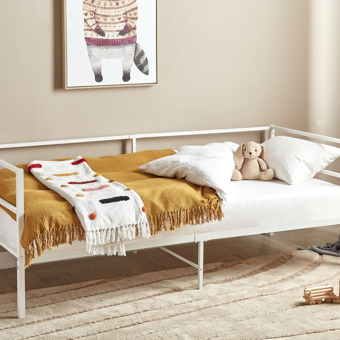 Beliani - BATTUT - Eenpersoonsbed - Wit - 90 x 200 cm - Metaal