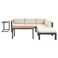 Beliani - MESSINA - Loungeset voor 5 - Zwart|Beige - Aluminium
