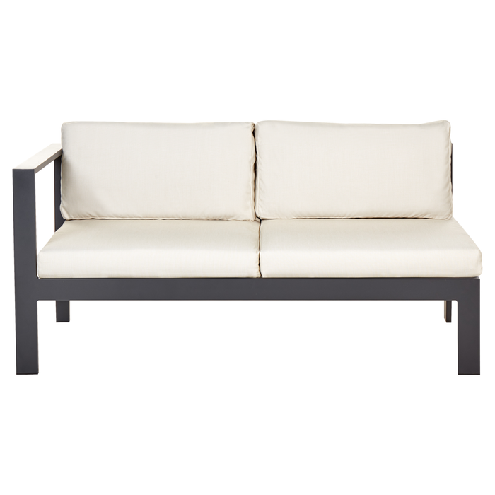 Beliani - MESSINA - Loungeset voor 5 - Zwart|Beige - Aluminium