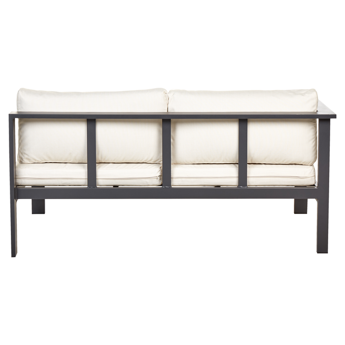 Beliani - MESSINA - Loungeset voor 5 - Zwart|Beige - Aluminium