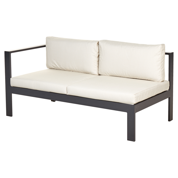 Beliani - MESSINA - Loungeset voor 5 - Zwart|Beige - Aluminium