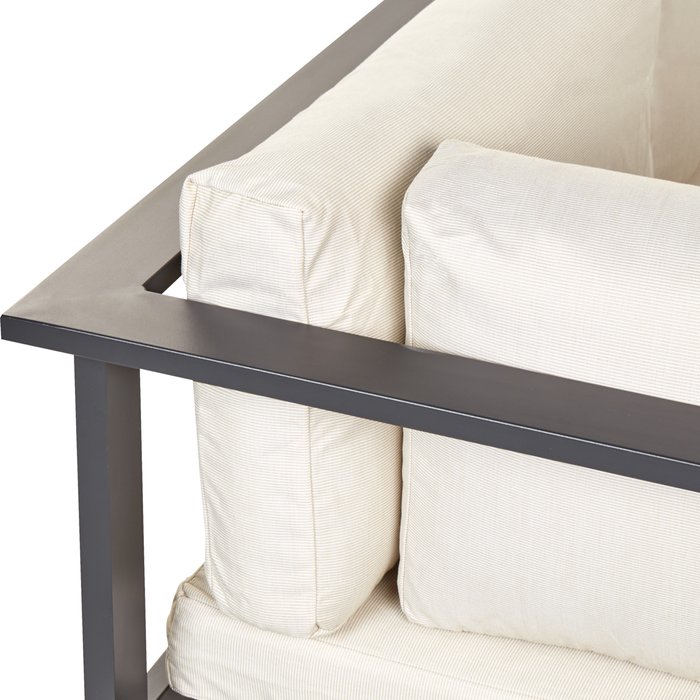 Beliani - MESSINA - Loungeset voor 5 - Zwart|Beige - Aluminium