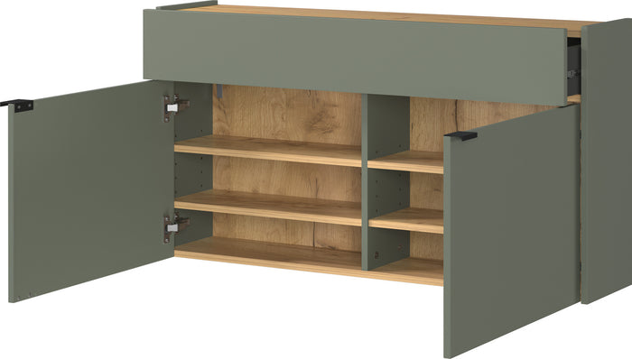 Germania Ameca Taupe Groen | Eiken Schoenenkast Laag