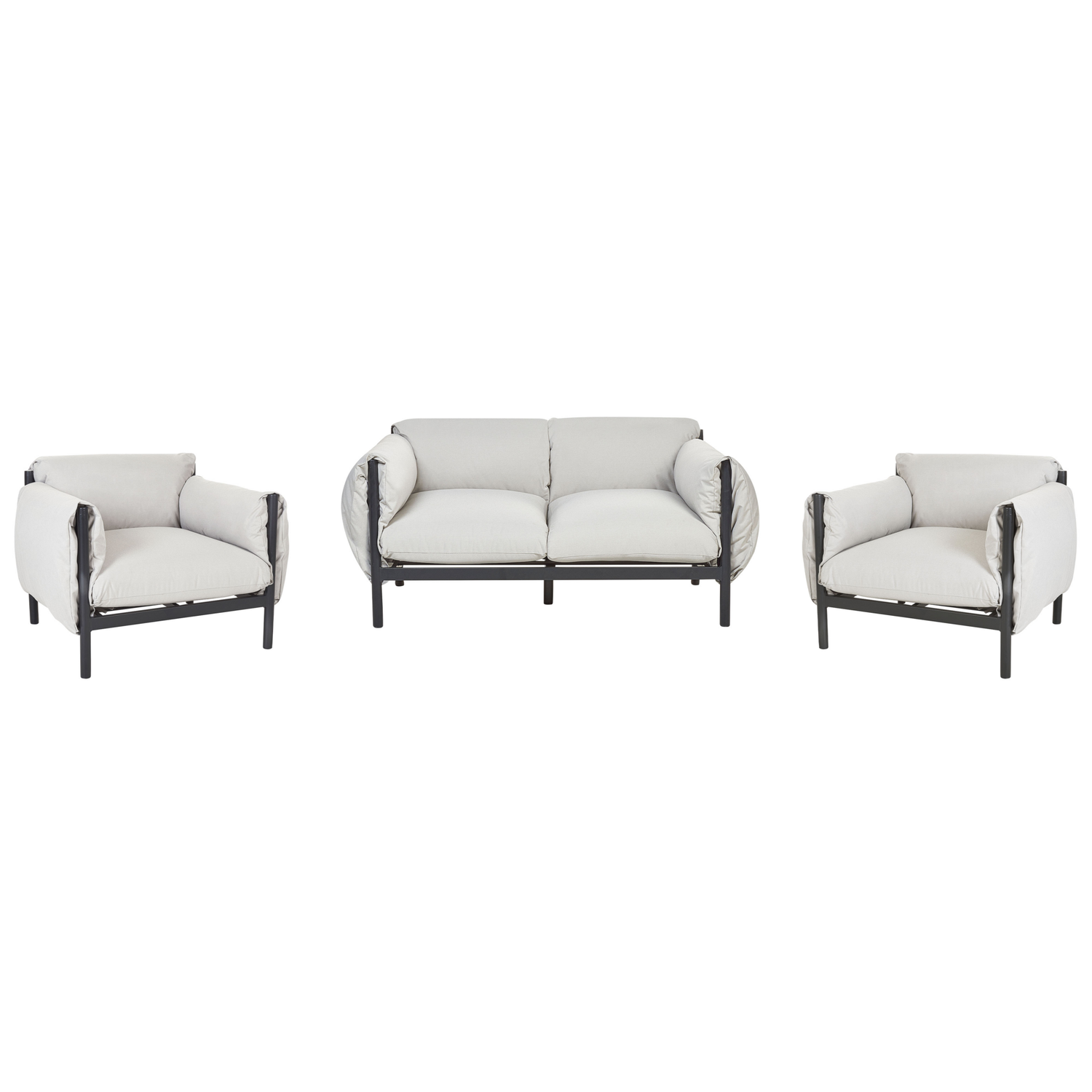 Beliani - ESPERIA - Loungeset 4-zits - Lichtgrijs - Aluminium