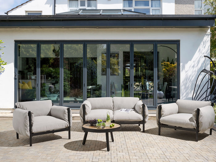 Beliani - ESPERIA - Loungeset 4-zits - Lichtgrijs - Aluminium