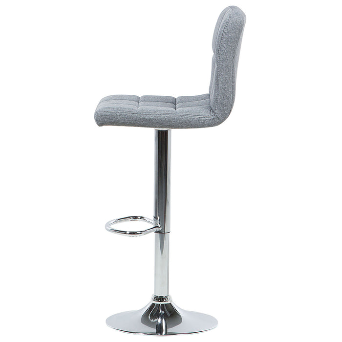 Beliani - MARION - Barkruk verstelbaar - Lichtgrijs - Polyester