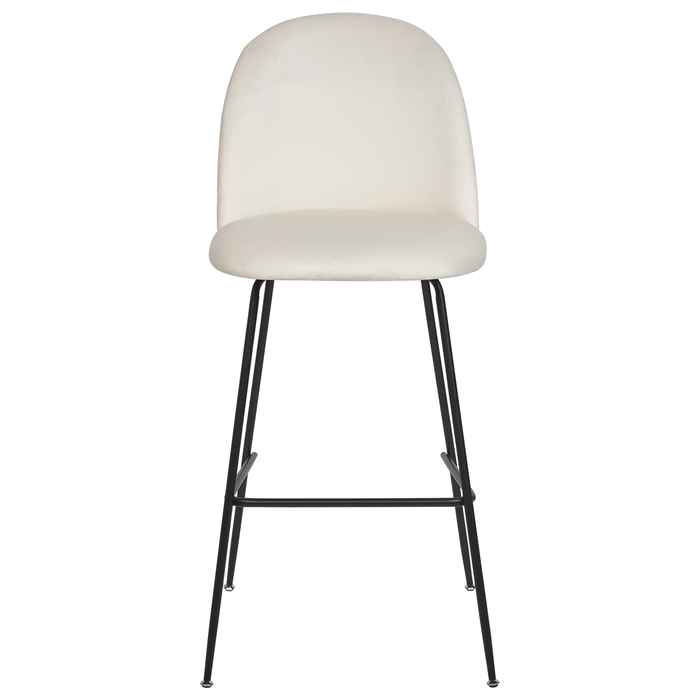 Beliani - ARCOLA - Barkruk set van 2 - Gebroken wit - Fluweel