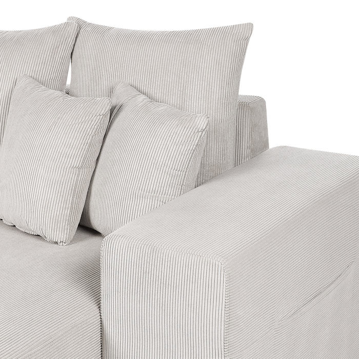 Beliani - LUSPA - Hoekbank - Lichtbeige - Linkszijdig - Corduroy