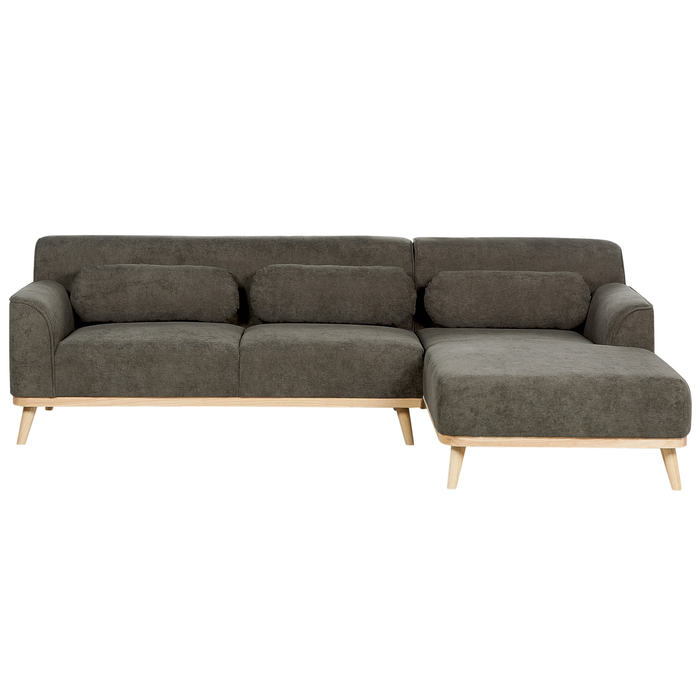 Beliani - SIMOS - Hoekbank - Donkergroen - Linkszijdig - Corduroy