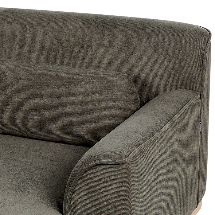 Beliani - SIMOS - Hoekbank - Donkergroen - Rechtszijdig - Corduroy