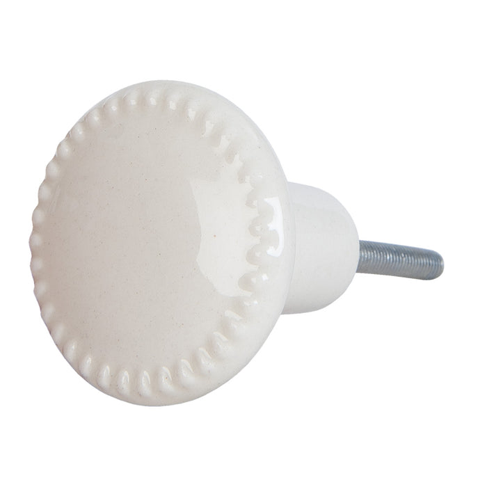 Clayre & Eef Deurknop Ø 4 cm Beige Keramiek