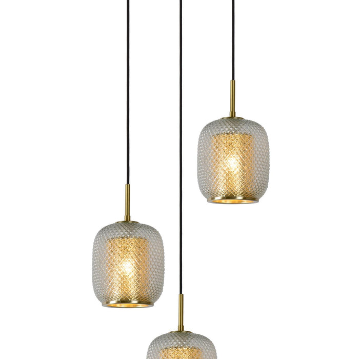 Lucide AGATHA Hanglamp 3xE27 - Mat Goud | Messing
