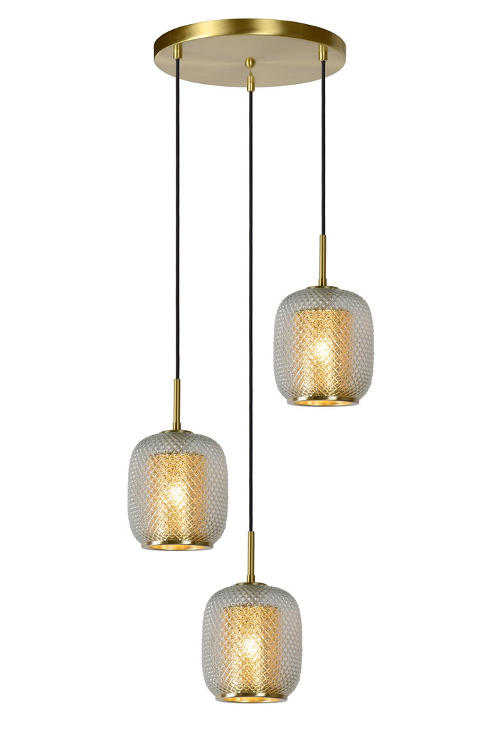 Lucide AGATHA Hanglamp 3xE27 - Mat Goud | Messing