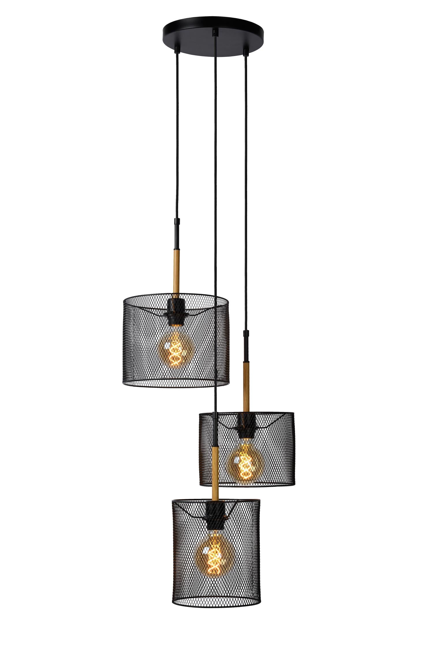 Lucide BASKETT Hanglamp - Zwart