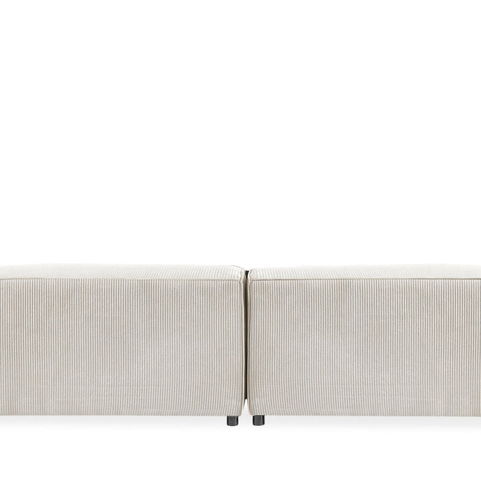 by fonQ Chunky Hoekbank met Chaise Longue Links - Rib - Latte