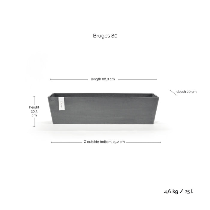 Ecopots Bruges 80 Grey