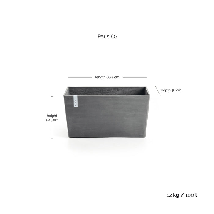 Ecopots Paris 80 Grey