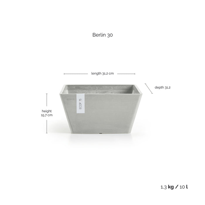 Ecopots Berlin 30 White Grey