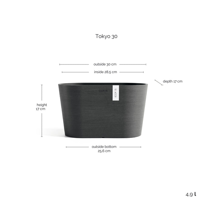 Ecopots Tokyo 30 Dark Grey