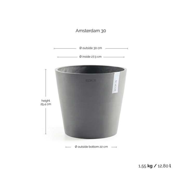 Ecopots Amsterdam 30 Grey