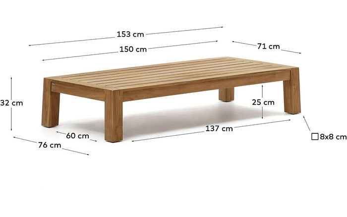 Kave Home - Forcanera salontafel in massief teakhout 150 x 71 cm