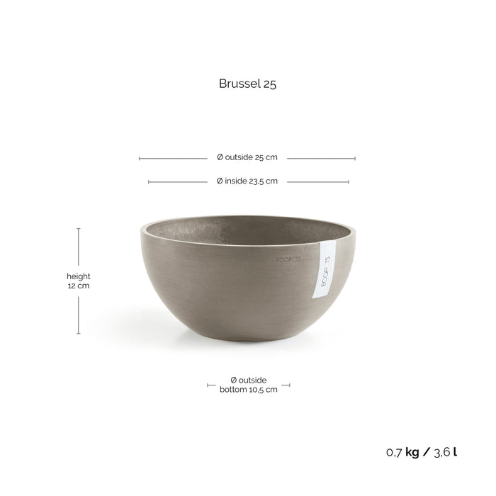 Ecopots Brussels 25  Taupe