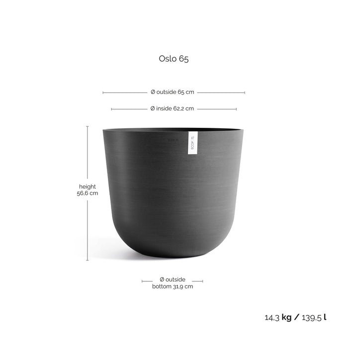 Ecopots Oslo 65 Dark Grey