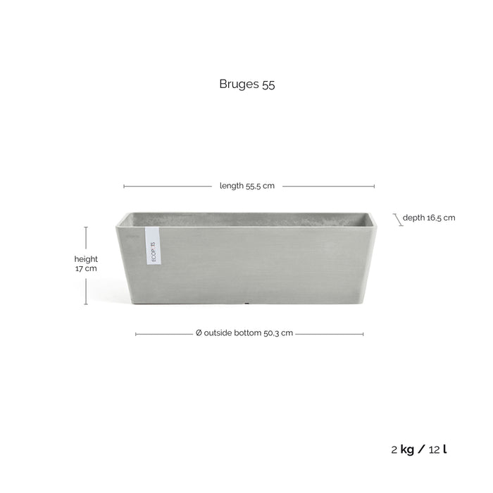 Ecopots Bruges 55 White Grey