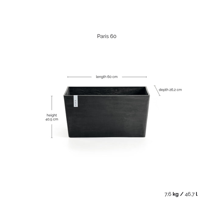 Ecopots Paris 60 Dark Grey