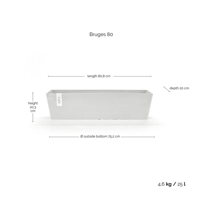 Ecopots Bruges 80  Pure White
