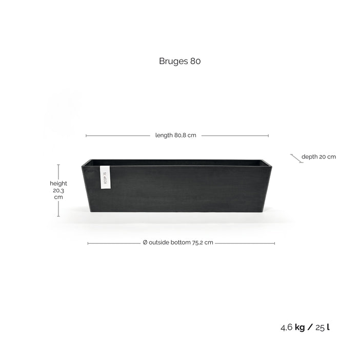 Ecopots Bruges 80 Dark Grey