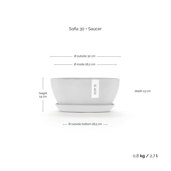 Ecopots Sofia Pure White